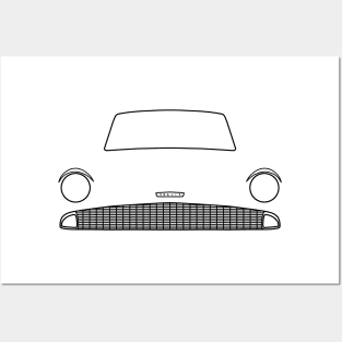 Ford Anglia classic car outline graphic (black) Posters and Art